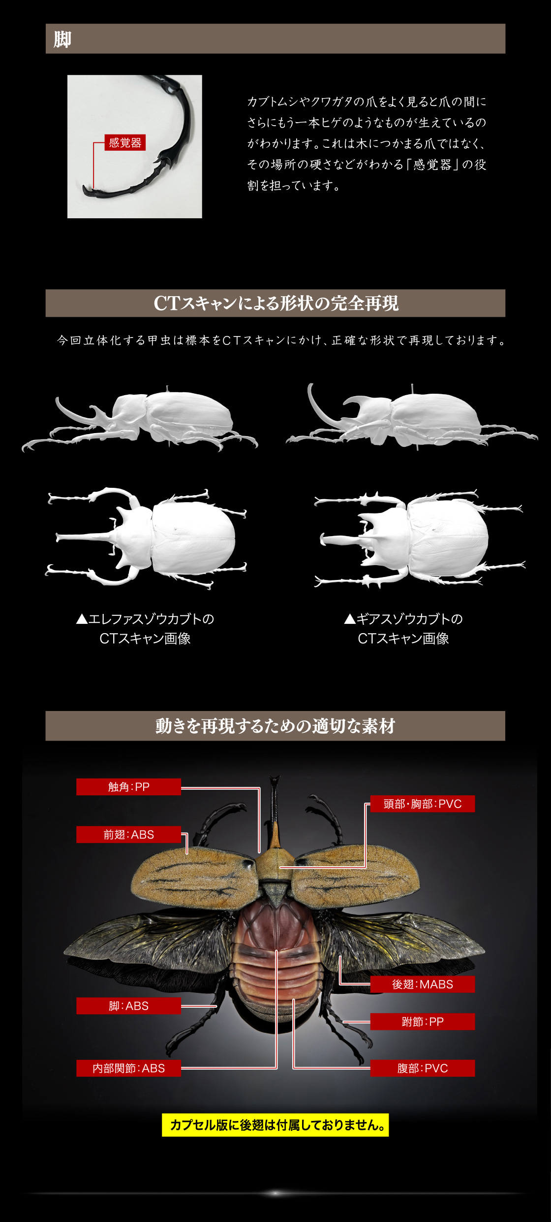 脚 CTスキャンによる形状の完全再現 動きを再現するための適切な素材