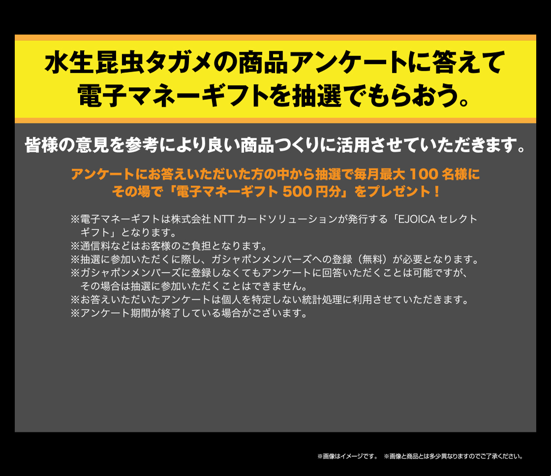 いきもの大図鑑アドバンス 水生昆虫タガメ ディスプレイスタンドセットの商品アンケートに答えて電子マネーギフトを抽選でもらおう。