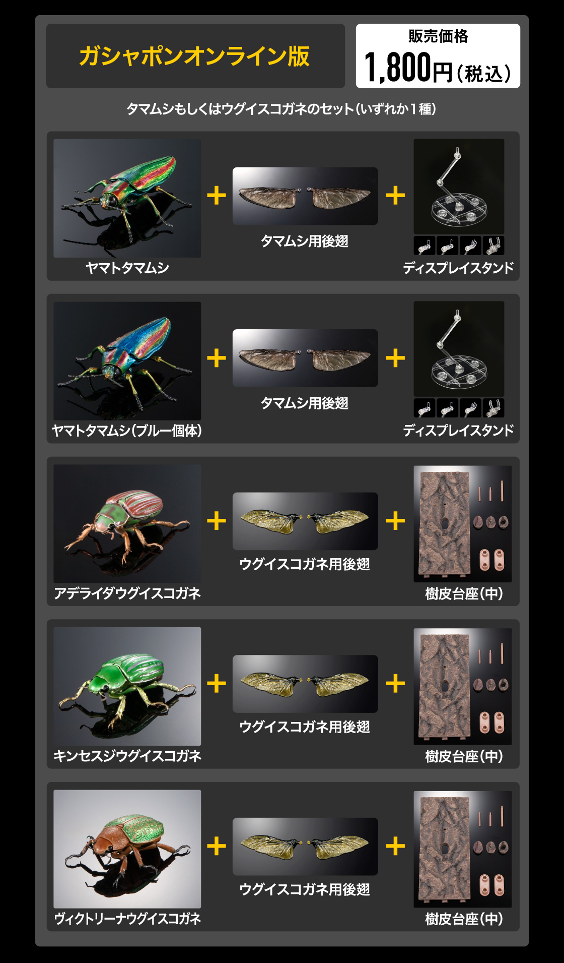 いきもの大図鑑アドバンス タマムシとウグイスコガネ ディスプレイ