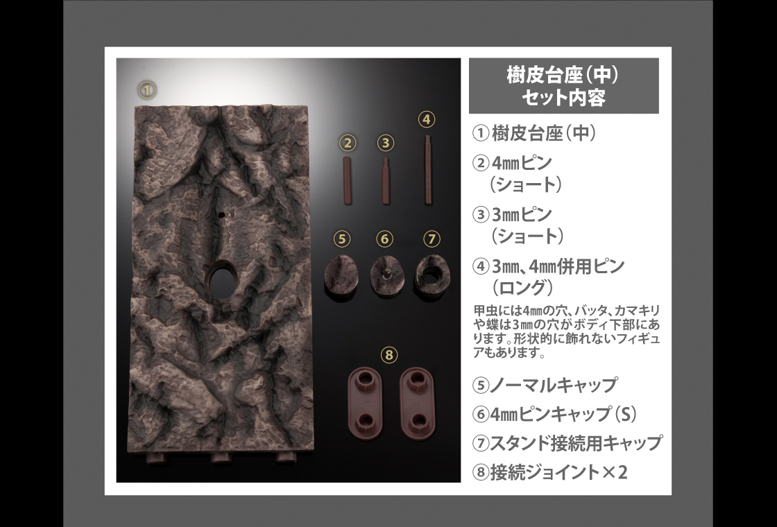 樹皮台座(中)セット内容