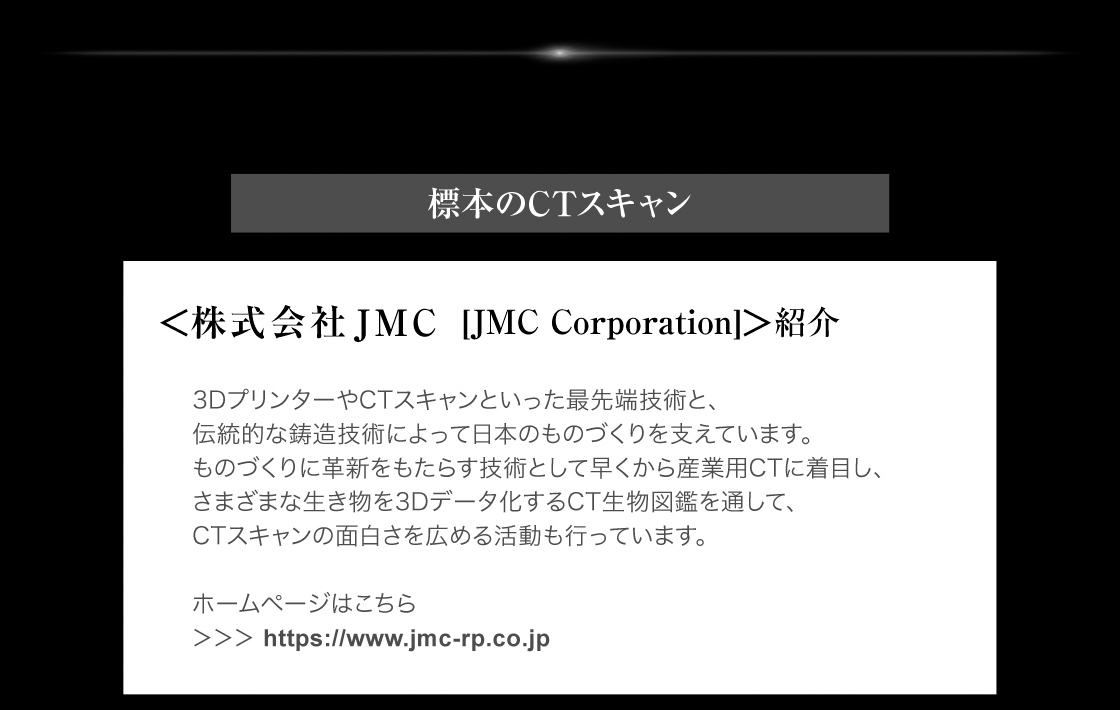 標本のCTスキャン：株式会社JMC[JMC Corporation]紹介