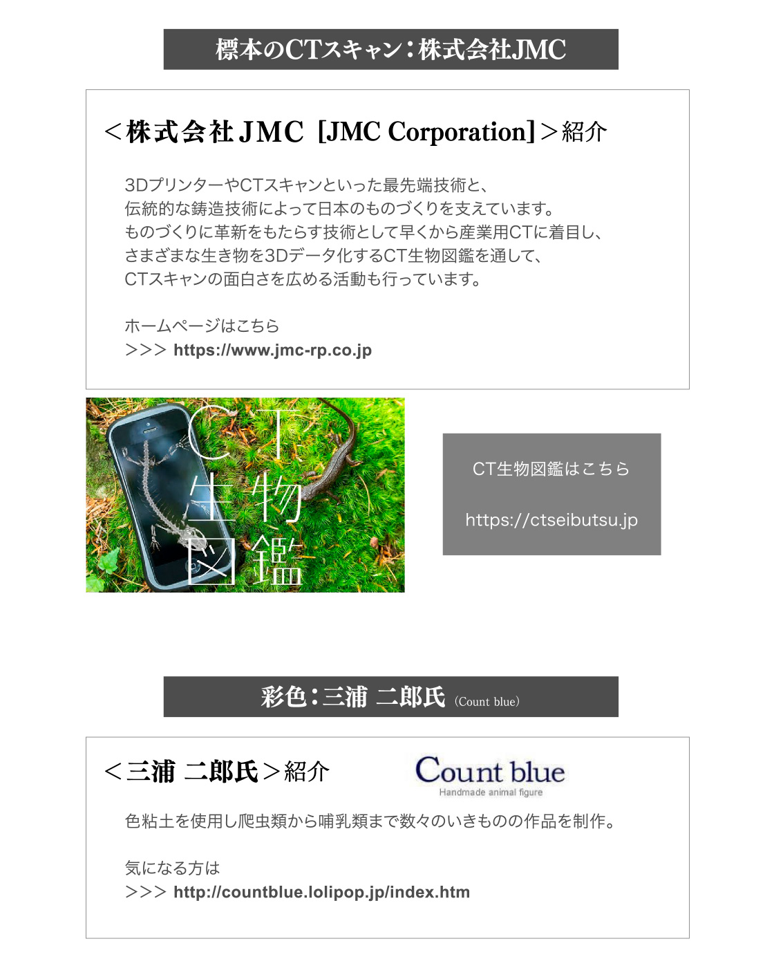 標本のCTスキャン：株式会社JMC　彩色：三浦二郎氏（Count blue）