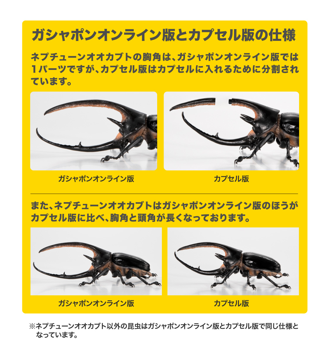 ガシャポンオンライン版とカプセル版の仕様