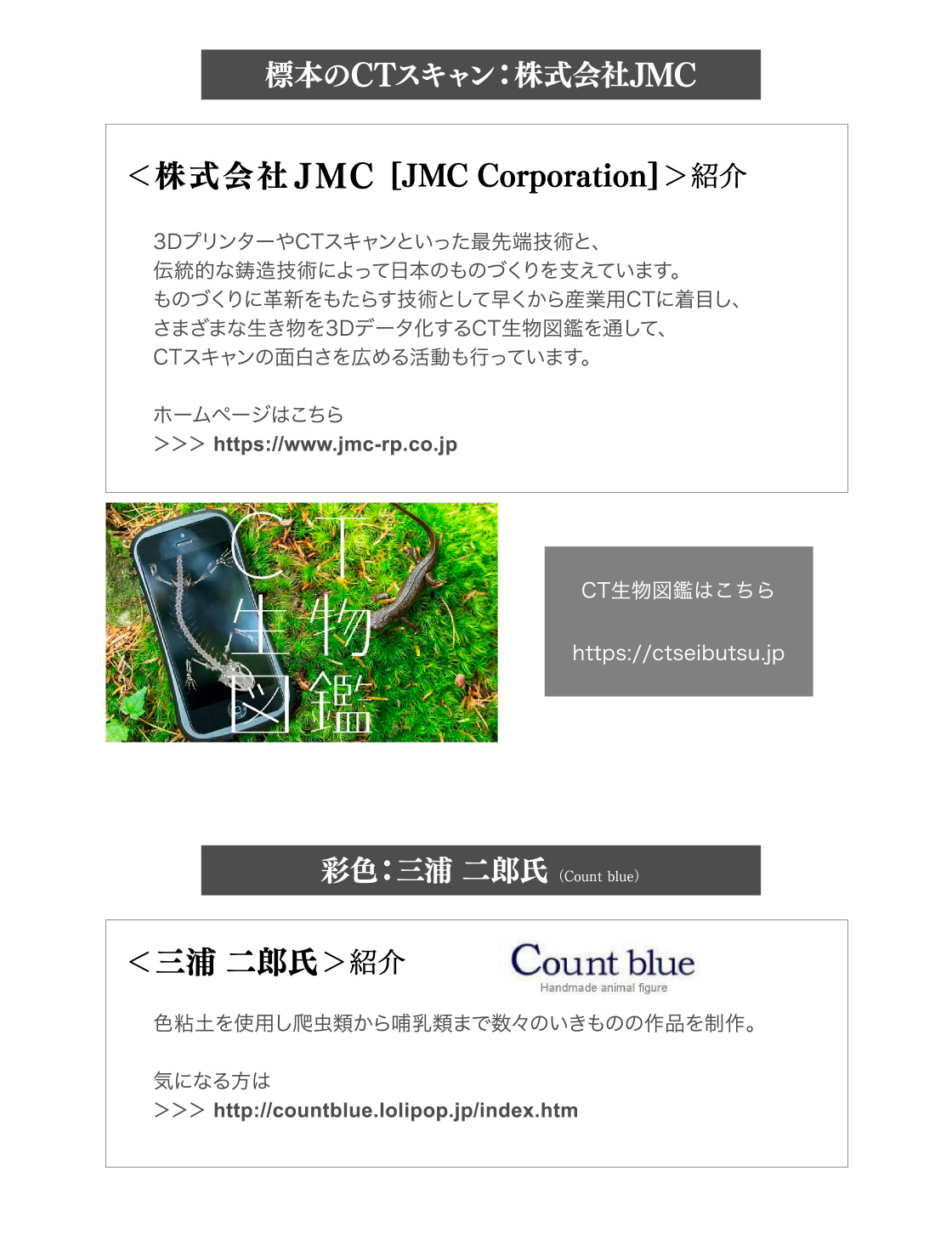 標本のCTスキャン：株式会社JMC　彩色：三浦二郎氏（Count blue）