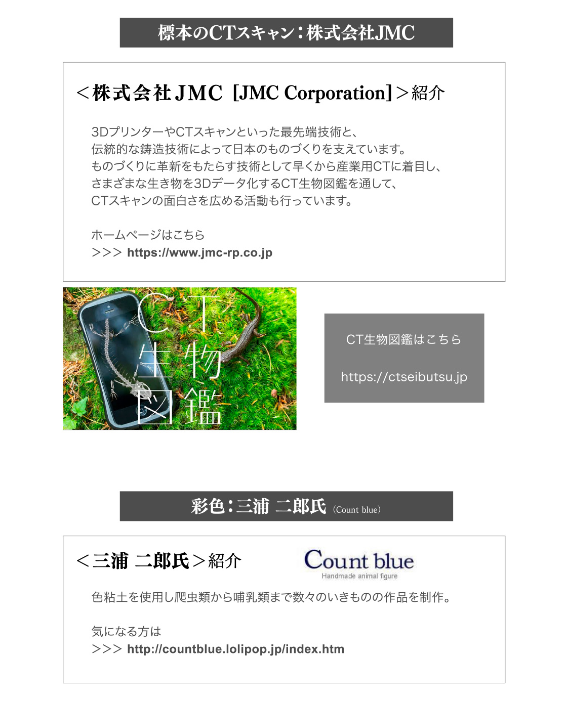 標本のCTスキャン：株式会社JMC　彩色：三浦二郎氏（Count blue）