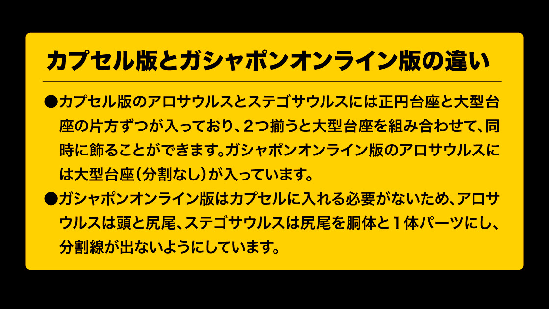 カプセル版とガシャポンオンライン版の違い