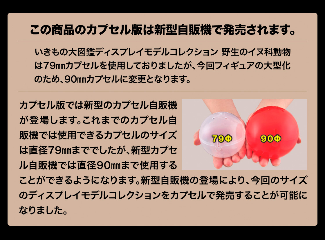 この商品のカプセル版は新型自販機で発売されます。