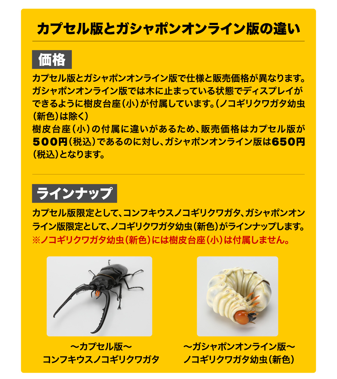 カプセル版とガシャポンオンライン版の違い