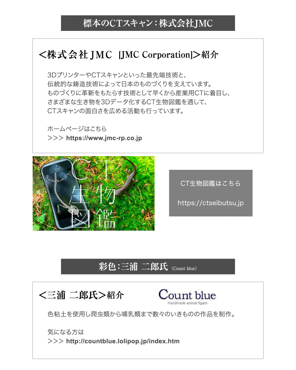 標本のCTスキャン：株式会社JMC CT生物図鑑 彩色：三浦 二郎氏(Count blue)
