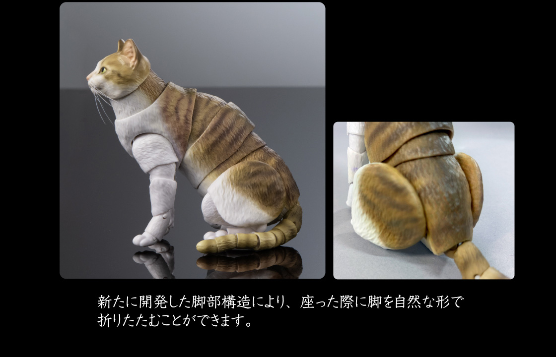 新たに開発した脚部構造により、座った際に脚を自然な形で折りたたむことができます。
