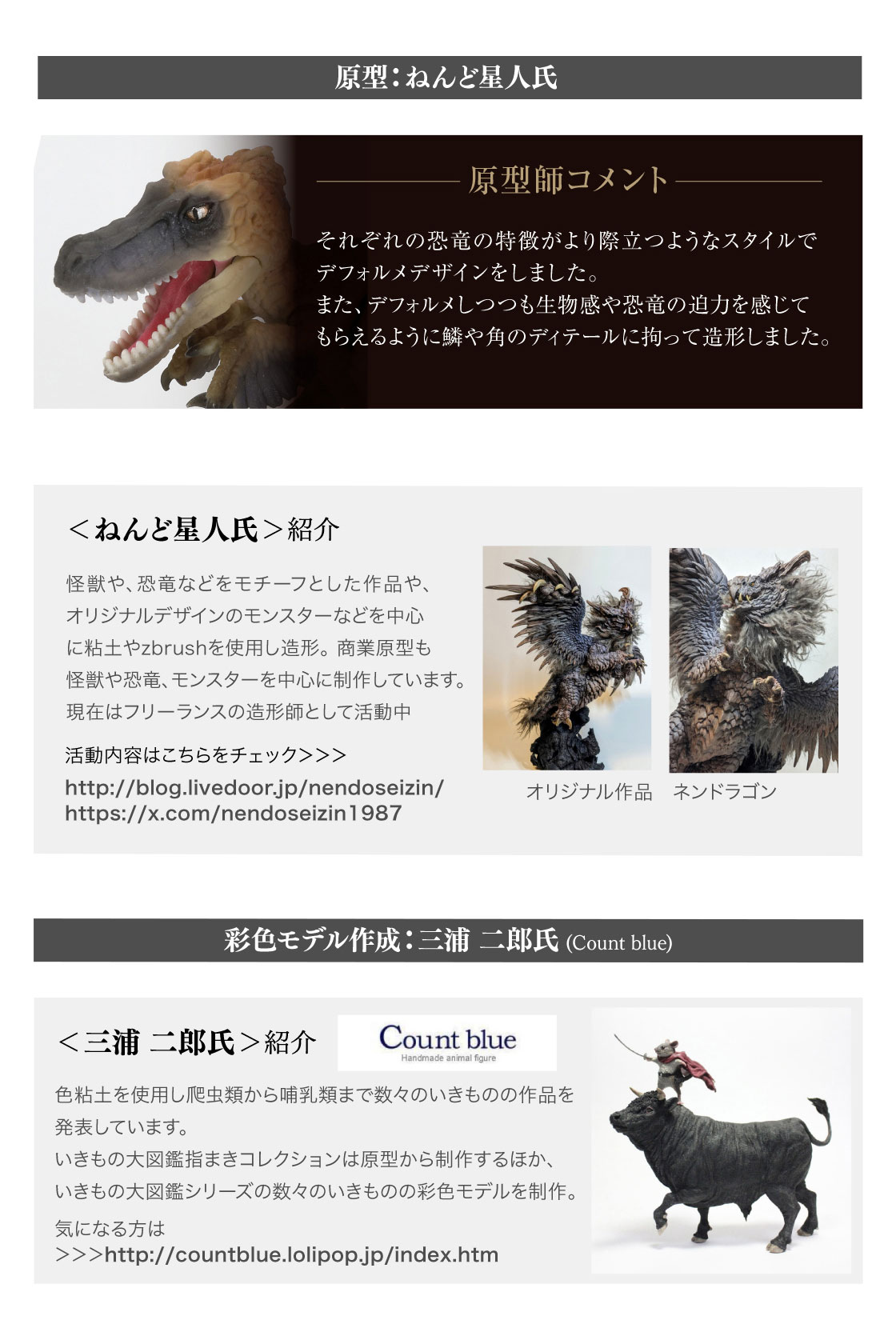 原型：ねんど星人氏　彩色モデル作成：三浦 二郎氏(Count blue)