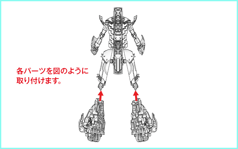 各パーツを図のように取り付けます。