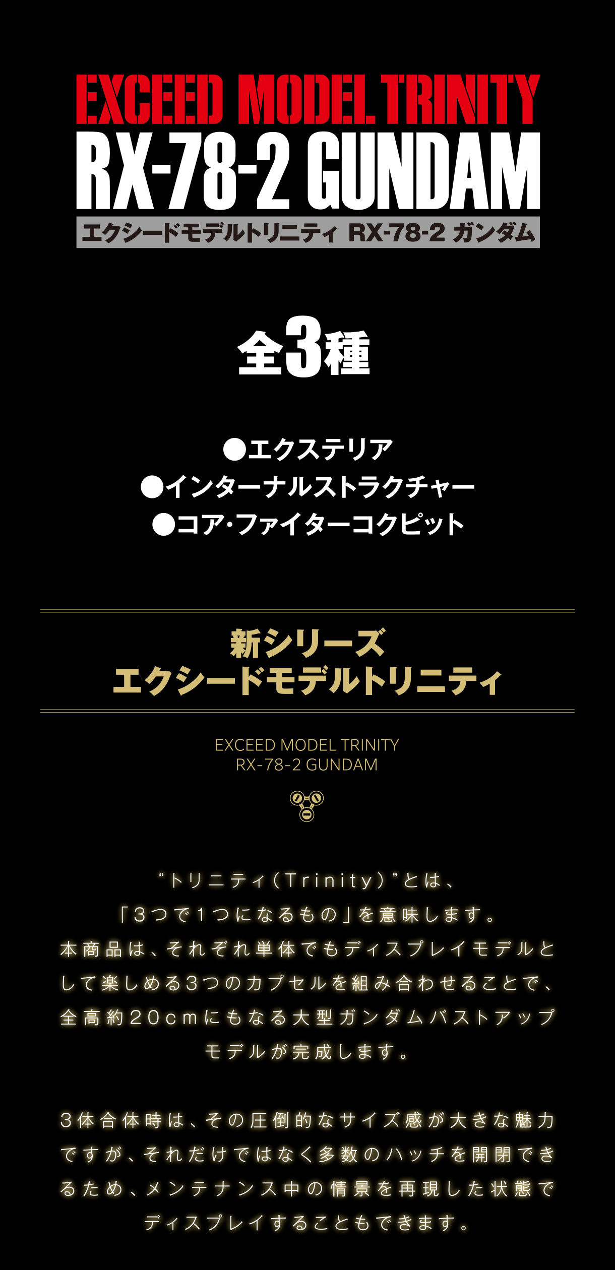 EXCEED MODEL TRINITY RXｰ78ｰ2 GUNDAM エクシードモデル トリニティ RXｰ78ｰ2 ガンダム 全3種