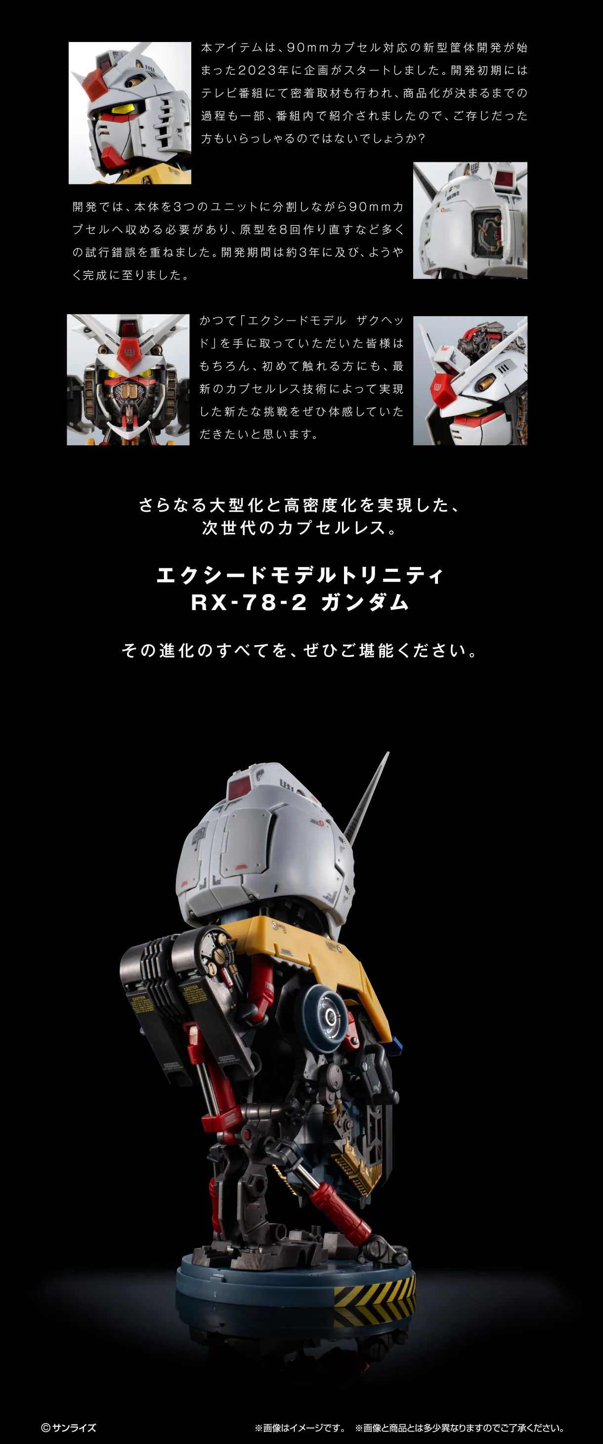 さらなる大型化と高密度化を実現した、次世代カプセルレス。 エクシードモデル トリニティ RXｰ78ｰ2 ガンダム その進化のすべてを、ぜひご堪能ください。