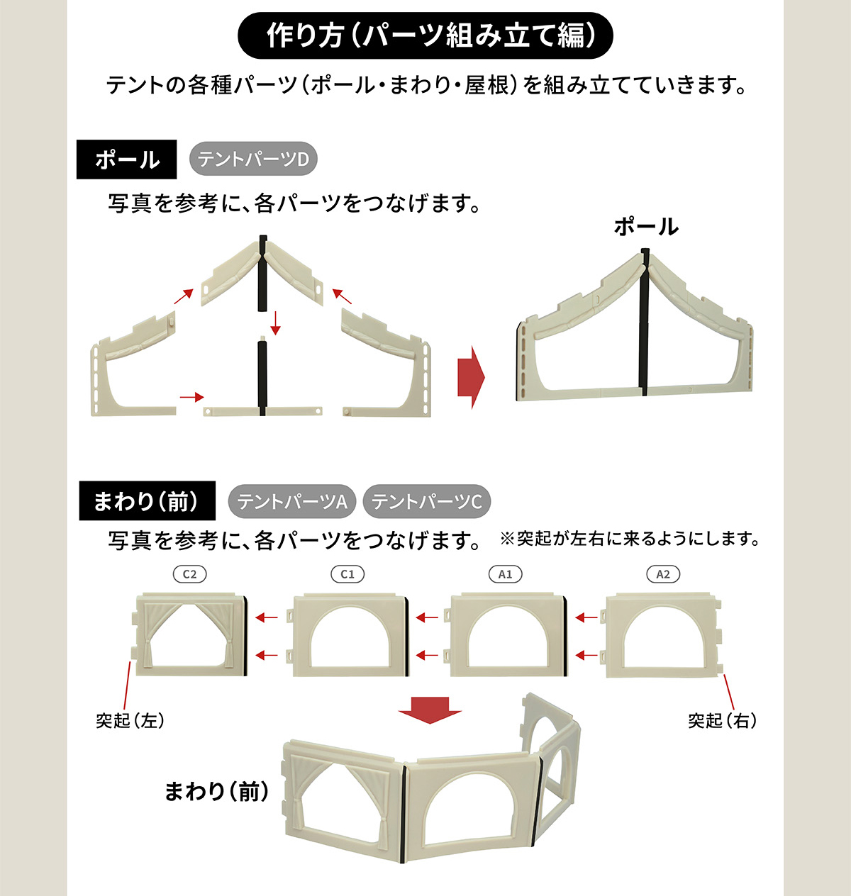 作り方（パーツ組み立て編）ポール まわり(前)