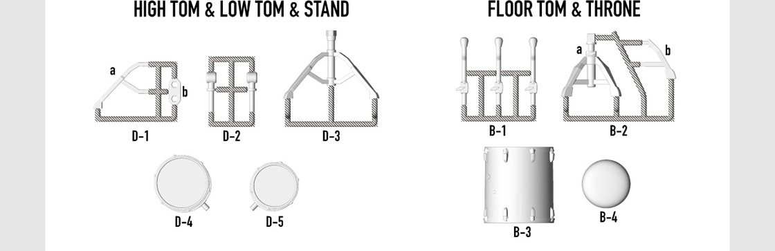 HIGH TOM&LOW TOM&STAND/FLOOR TOM&THRONE