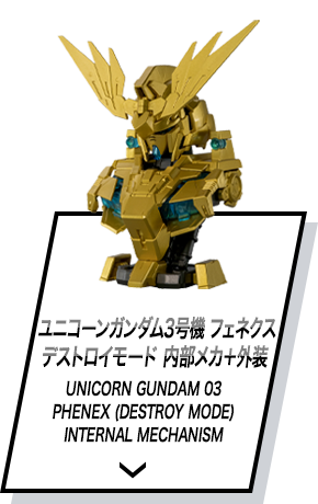 ユニコーンガンダム3号機 フェネクス デストロイモード 内部メカ＋外装