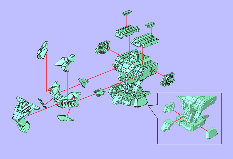 ユニコーンガンダム3号機 フェネクス ユニコーンモード 外装 組み立て方 STEP03