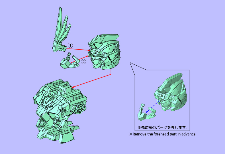 ユニコーンガンダム3号機 フェネクス ユニコーンモード 外装 組み立て方 STEP04