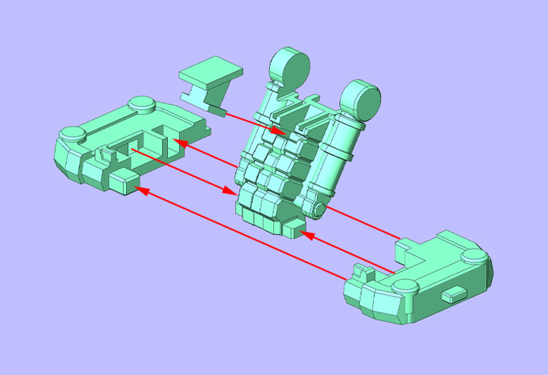 ユニコーンガンダム3号機 フェネクス デストロイモード 外装 組み立て方 STEP01