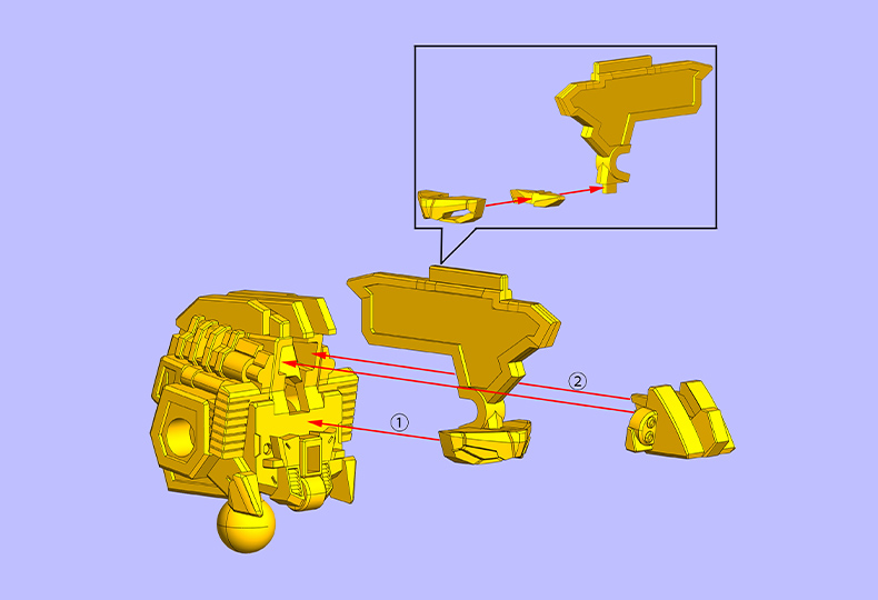 ユニコーンガンダム3号機 フェネクス 内部メカ 組み立て方 STEP03