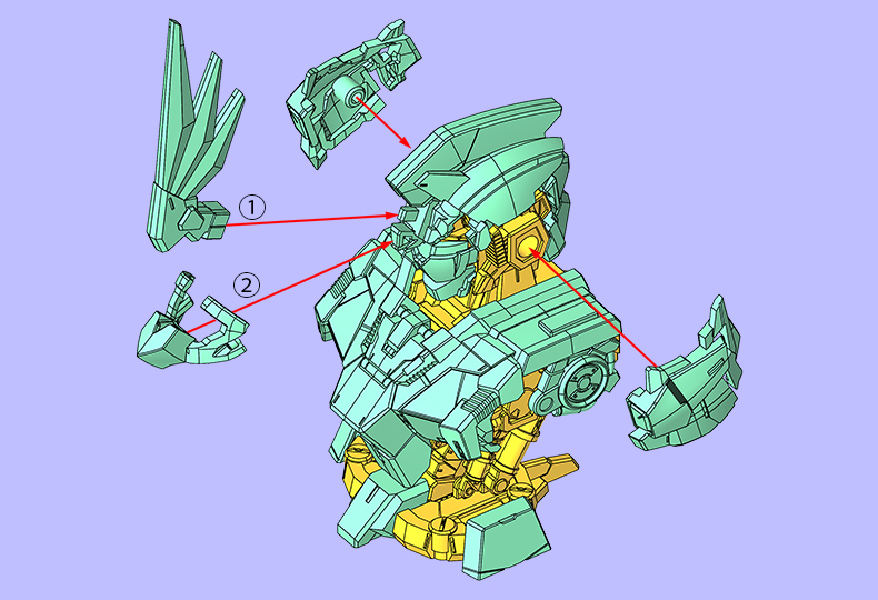 ユニコーンガンダム3号機 フェネクス ユニコーンモード 内部メカ＋外装 組み立て方 STEP03