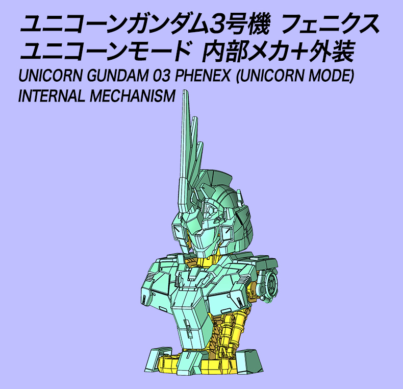 ユニコーンガンダム3号機 フェネクス ユニコーンモード 内部メカ＋外装 組み立て方 COMPLETED