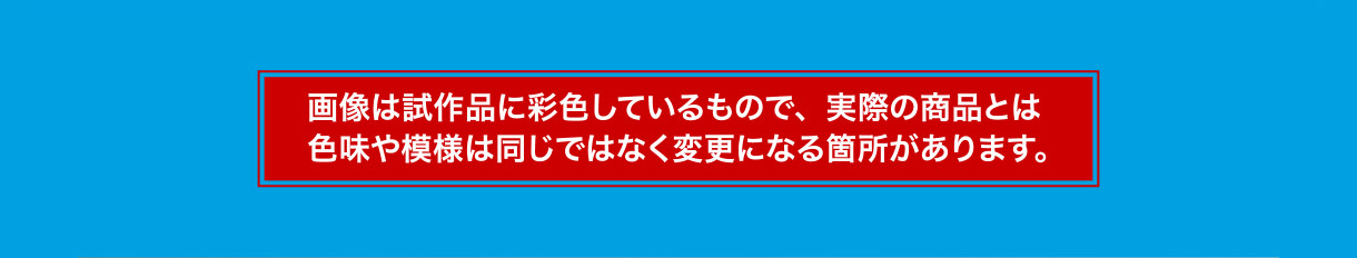 画像は試作品に彩色しているもので、実際の商品とは色味や模様は同じではなく変更になる箇所があります。