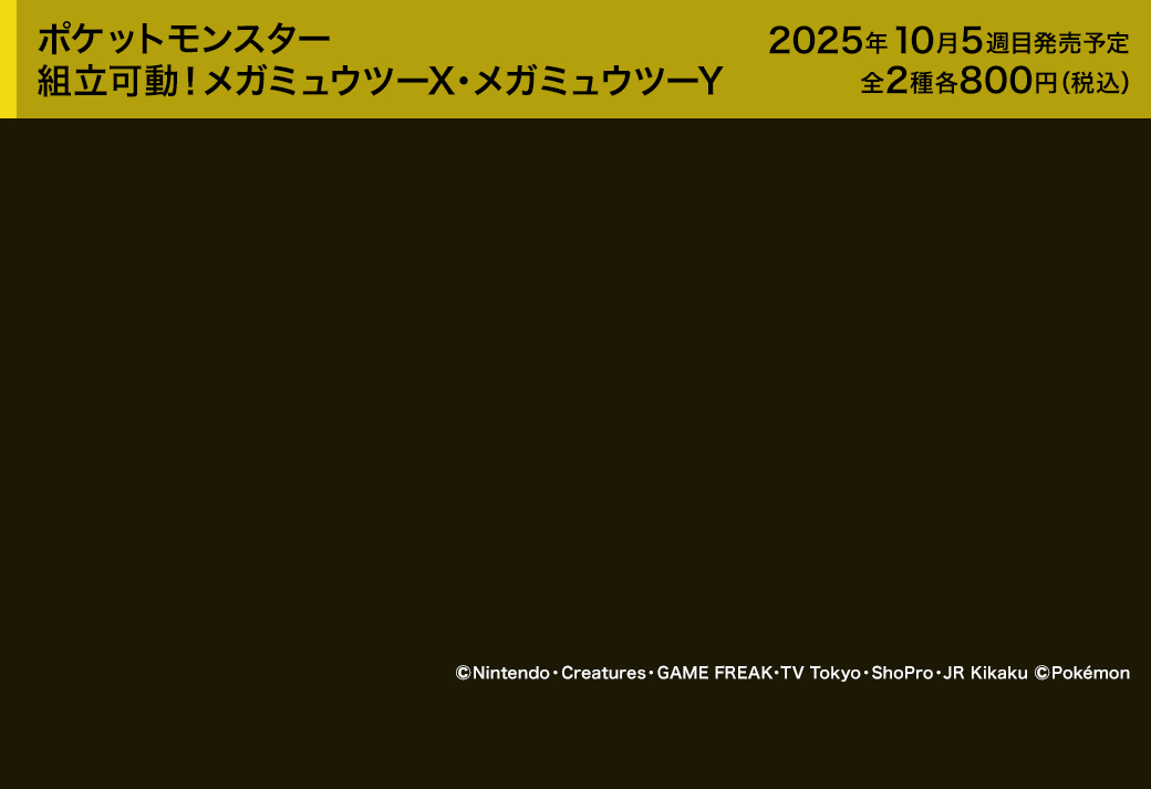 ポケットモンスター 組立可動！メガミュウツーX・メガミュウツーY