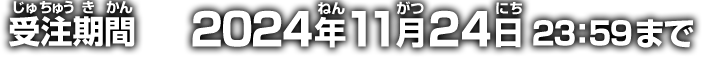 受注期間 2024年11月24日 23:59まで