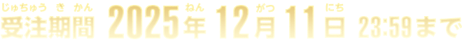 受注期間2025年12月11日 23:59まで